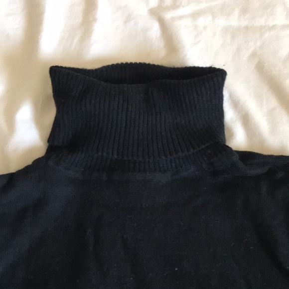 LL Bean Cotton Turtleneck Sweater in Black - Picture 3 of 5